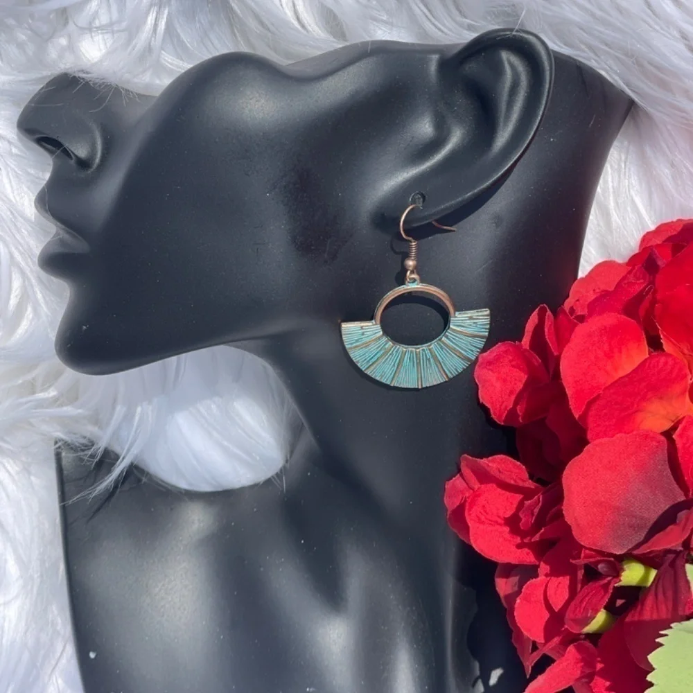 BOGO NewTurquoise Blue & Copper Hopp Dangle Bohemian Southwestern Earrings